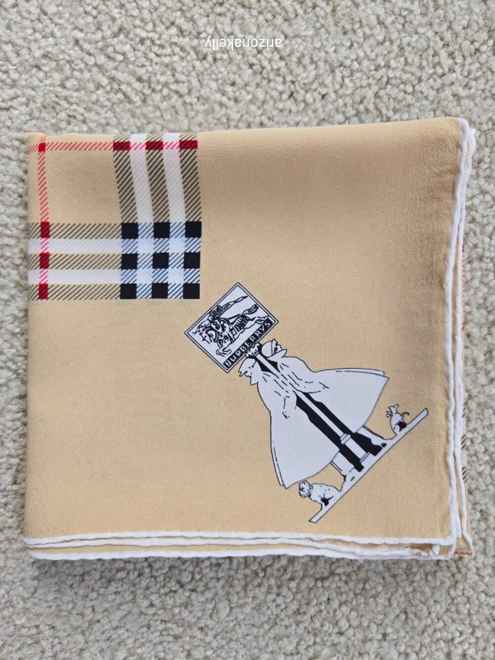 Vintage "Burberry's" Silk Scarf Nova Check Plaid Classic Burberry - Picture 16 of 16